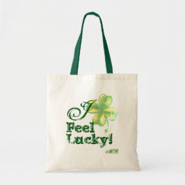Bolsa Tote Monograma da mulher, sinto sorte, Shamrock