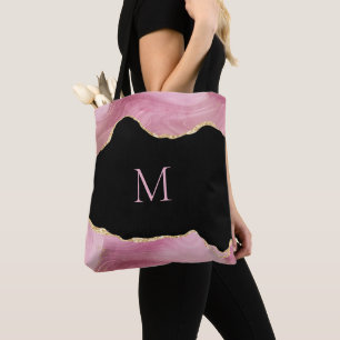 Bolsa Tote Monograma de Agate Dourado Rosa Girassol