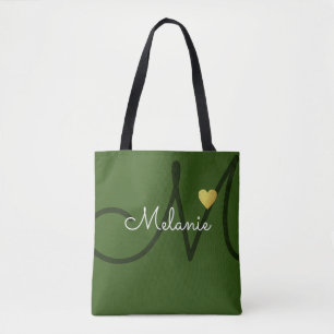 Bolsa Tote monograma de amor verde