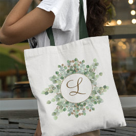Bolsa Tote Monograma de Aquarela Eucalyptus Greenerescente Bo