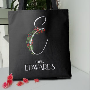 Bolsa Tote Monograma de aquarela russa E professor