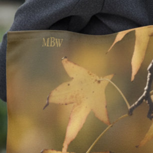 Bolsa Tote Monograma de Arte Fotográfico Botânico Luz Dourada