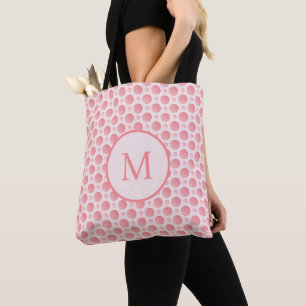 Bolsa Tote Monograma de Bolinhas Gradientes Cor-de-Rosa Esbra