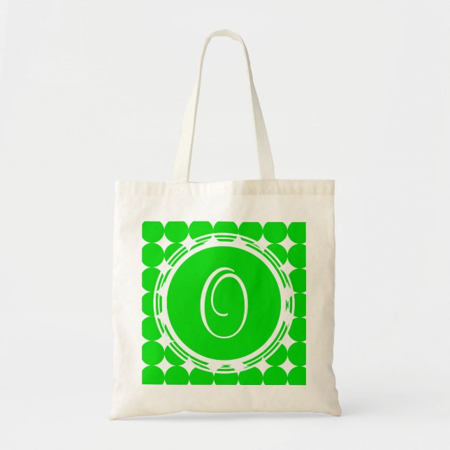 Bolsa Tote Monograma de Bolinhas Verde (Frente)