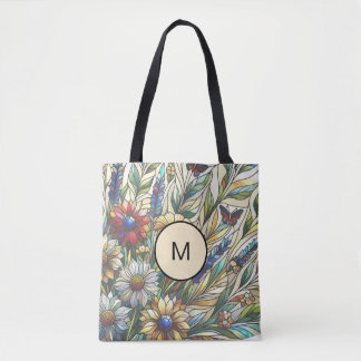 Bolsa Tote Monograma de Campo de Design de Vidro Obtido