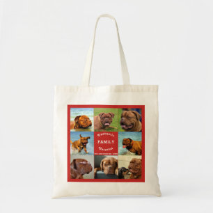 Bolsa Tote Monograma de Colagem de Fotos da Família