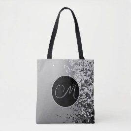 Bolsa Tote Monograma de Confetti Preto do fígado Divertido