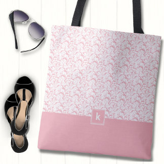Bolsa Tote Monograma de Cor damasco Rosa Esbranquiçado
