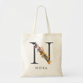 Bolsa Tote Monograma de Flor Silvestre Boho Letra N