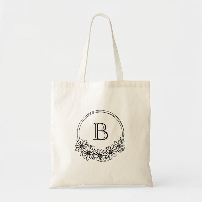 Bolsa Tote Monograma de Flores Brancesmaides Tote Bag Gift (Frente)
