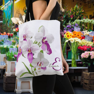 Bolsa Tote Monograma de Flores Orquídeas Delicadas