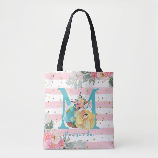 Bolsa Tote Monograma de Fox Bonita (Frente)