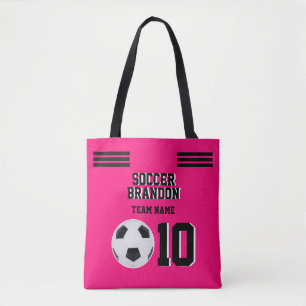 Bolsa Tote Monograma de futebol fuchia