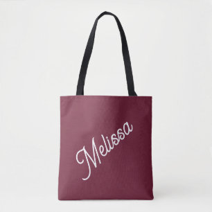 Bolsa Tote Monograma de guião preto, Burgundy Vermelha modern