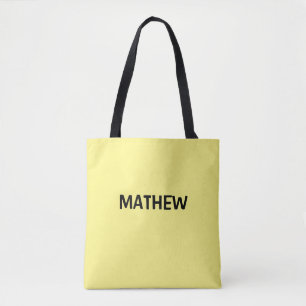 Bolsa Tote monograma de letra inicial simples adicione seu no