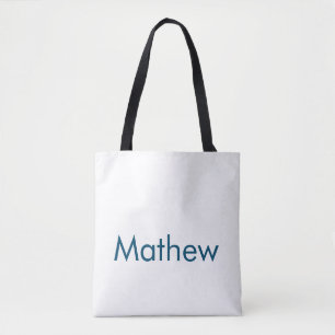 Bolsa Tote monograma de letra inicial simples adicione seu no