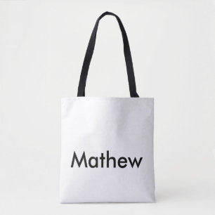 Bolsa Tote monograma de letra inicial simples adicione seu no