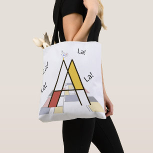 Bolsa Tote Monograma de letras artísticas elegantes. Letra A