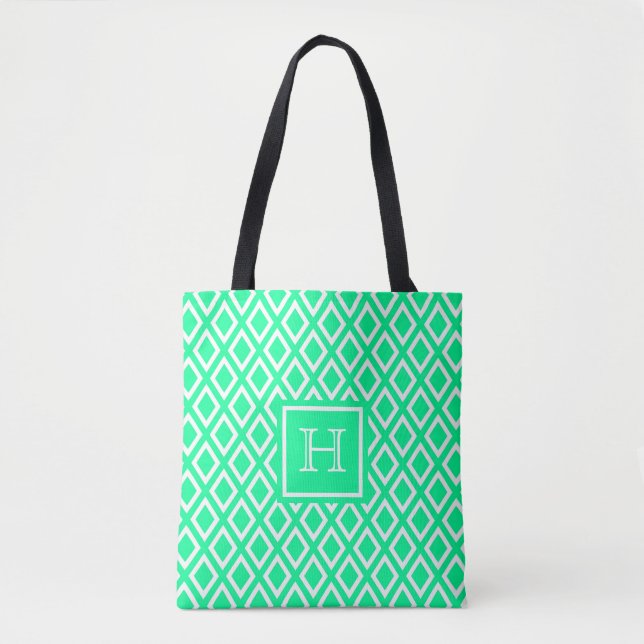 Bolsa Tote Monograma de losango verde Neo Mint (Frente)