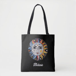 Bolsa Tote Monograma de Lua Solar Celestial Moderna Minimalis