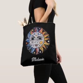Bolsa Tote Monograma de Lua Solar Celestial Moderna Minimalis