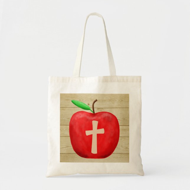 Bolsa Tote Monograma de Maçã Vermelha (Frente)