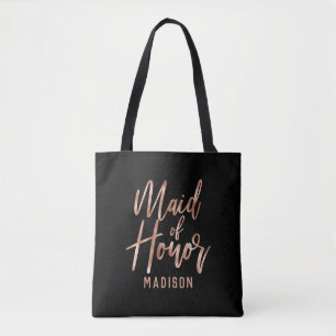 Bolsa Tote Monograma de Madrinhas de casamento Moderna Dourad