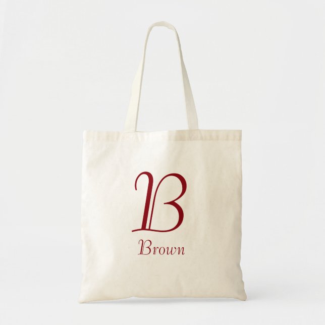 Bolsa Tote Monograma de nome personalizado (Frente)