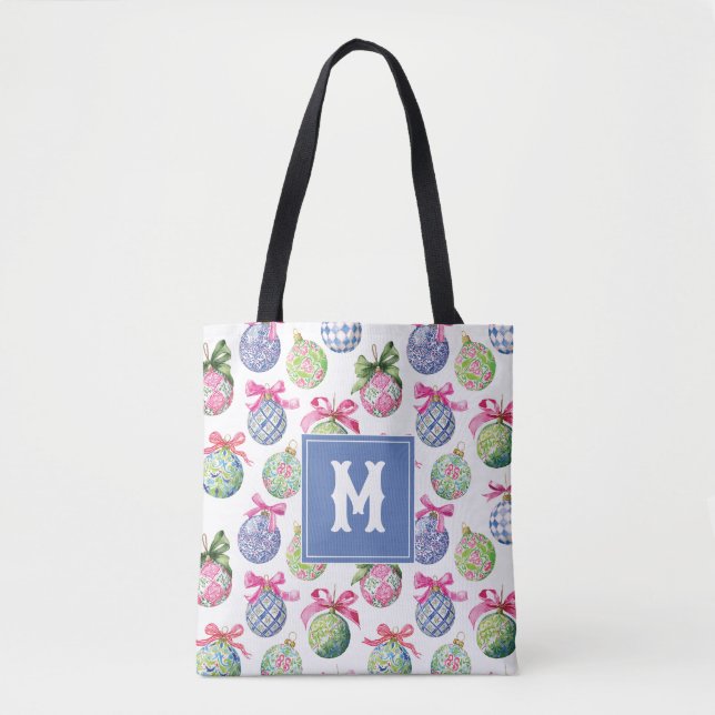 Bolsa Tote Monograma de Ornaments de pré-disquete Baubles de  (Frente)