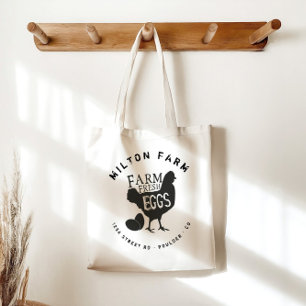 Bolsa Tote Monograma de ovos frescos de fazenda