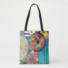Bolsa Tote Monograma de padrão de Abstrato moderno