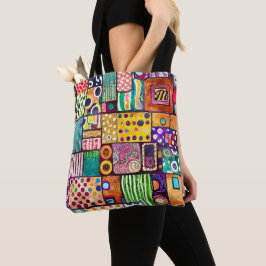 Bolsa Tote Monograma de padrão de Abstrato moderno