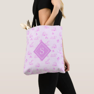 Bolsa Tote Monograma de Padrão de Toalha de Ganso de País Bon