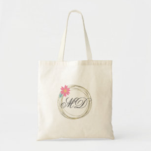 Bolsa Tote Monograma de Primavera de Anel de Folha Minimalist