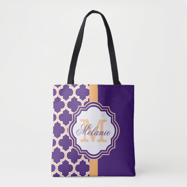 Bolsa Tote Monograma de Quatrefoil Puro (Frente)