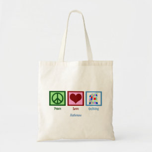 Bolsa Tote Monograma de Quilter Bonito de Amor pela Paz