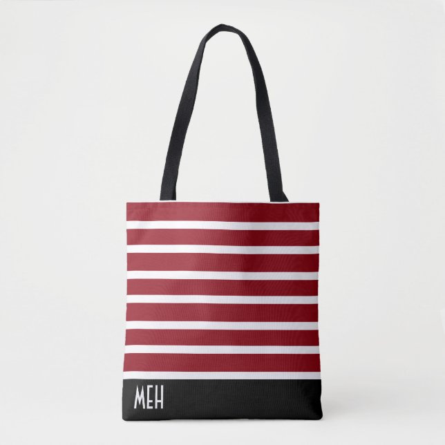 Bolsa Tote Monograma de RM listrado (Frente)