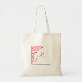Bolsa Tote Monograma de Script de Borboleta Coral Bridesmaid