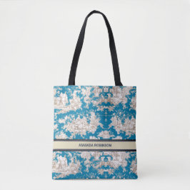 Bolsa Tote Monograma de Torquoise Azul de Jouy