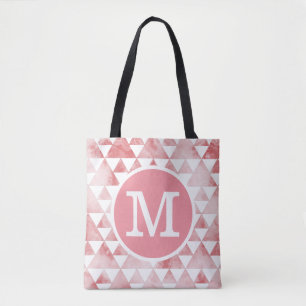 Bolsa Tote Monograma de Triângulos Checkered Marble Red Smok