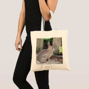 Bolsa Tote Monograma do Jardim de Fotos do Coelho 