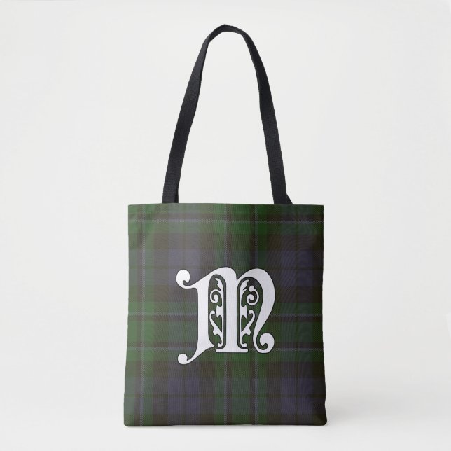 Bolsa Tote Monograma do MacCallum Clan Tartan (Frente)
