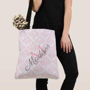 Bolsa Tote Monograma do Nome da Menina Bonito de Trendy Damas