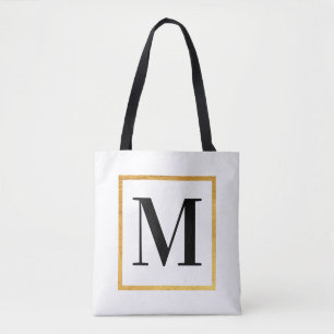 Bolsa Tote Monograma do ouro