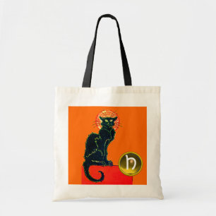 BOLSA TOTE MONOGRAMA DO PARTIDO BLACK CAT HALLOWEEN