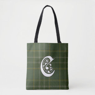 Bolsa Tote Monograma do Tartan do clã de Currie