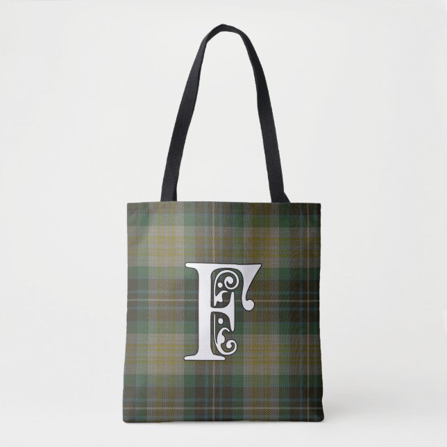 Bolsa Tote Monograma do Tartan do clã de Fitzpatrick (Frente)