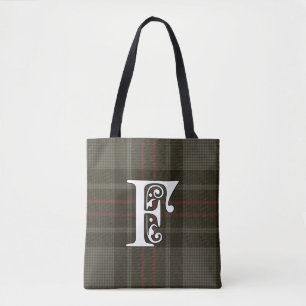 Bolsa Tote Monograma do Tartan do clã de Flynn