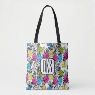 Bolsa Tote Monograma dos abacaxis e das folhas de palmeira