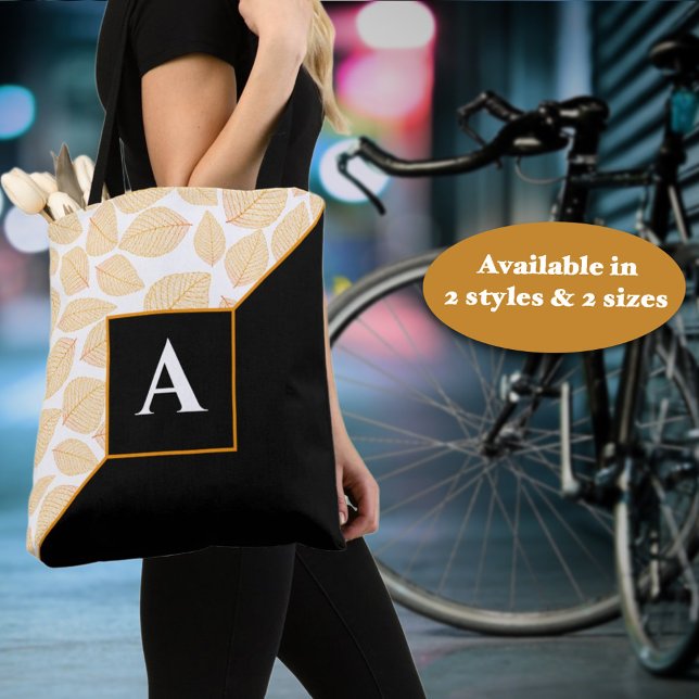 Bolsa Tote Monograma Dourado Padrão Amarelo Amarelo Personali (This easy to personalize diagonal designed tote is ready for personalization as a gift for for you. )